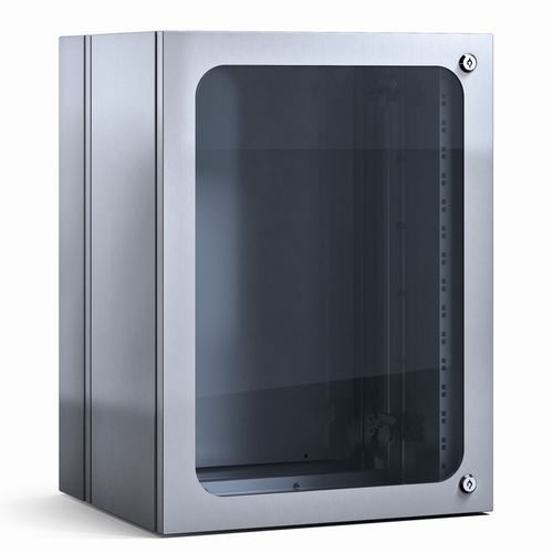 Шкаф на 19 стоек EKRпрямоугольный из нержавеющей сталис прозрачной дверью