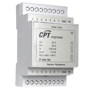 Устройство защиты от перенапряжения передачи сигналов DIN-24V-8моноблокDIN-рейка