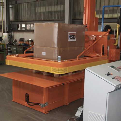 Полуавтоматическая машина для укупорки термоусадочной пленки Econotech для поддонов для строительных материалов