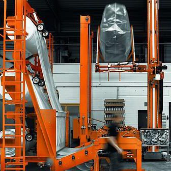 Машина для покрытия термоусадочной пленкой Paratechавтоматическаядля мешков для строительных материалов