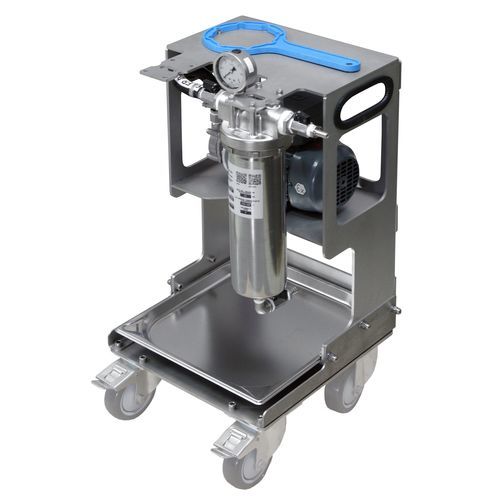 Картриджная фильтрационная установка серии 1FUдля жидкостеймедленного потокамобильная