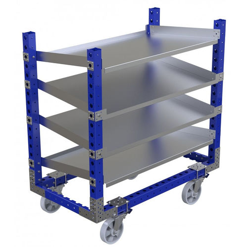 Тележка транспортная Q-100-0042металлическаяполкана поворотных роликах