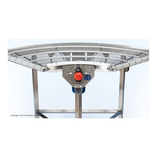 Curved conveyor Flex-Turnwire meshelectric drive