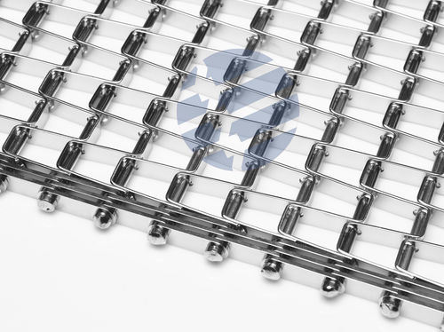 Flush grid conveyor belt Honeycombmetalindustrialfor the food industry