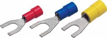 Вилочный беспаечный терминал, серия 010, трубчатый, изолированный, медь