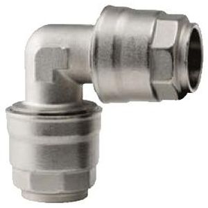 Фитинг для сжатого воздуха серии 90130, вставной, угол 90°, никелированная латунь