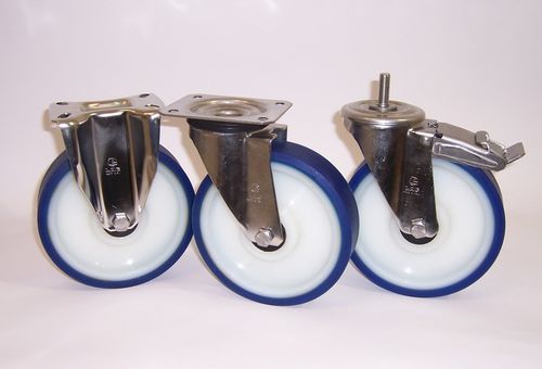 Поворотный ролик ADINYL SOFT + INOX20Опорас шарикоподшипникомс тормозом