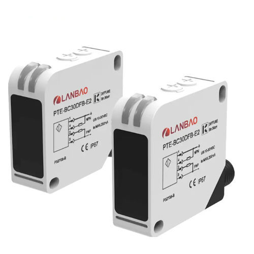 Поляризованный световозвращающий фотоэлектрический датчик серии ПТЭ-ПМ5СКпрямоугольныйкрасный светполяризованный