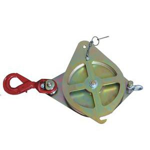 Rotating lifting pulley transportwith hook