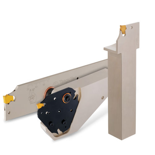 Parting and grooving tool with rigid inserts CUT-SFEEDhigh feed ratehigh-pressure coolant