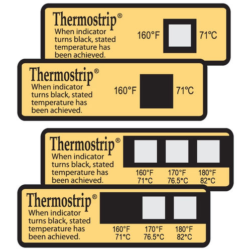 Индикатор температуры серии Thermostripэтикетканеобратимыйдля посудомоечных машин