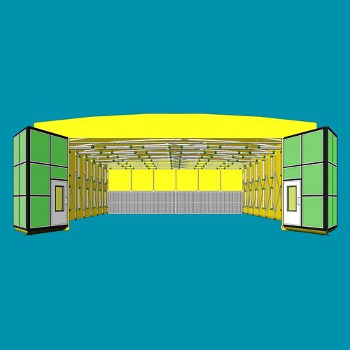 Выдвижная покрасочная камера закрытаядля тяжелых грузовиков,тяжелой техники