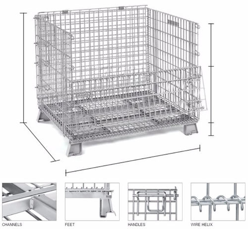 Контейнер с рулонной клеткой из проволочной сетки, встраиваемый