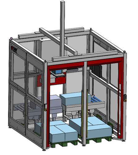 Декартовый паллетизатор CUBE T800 - Двухпортальная башня для бутылок