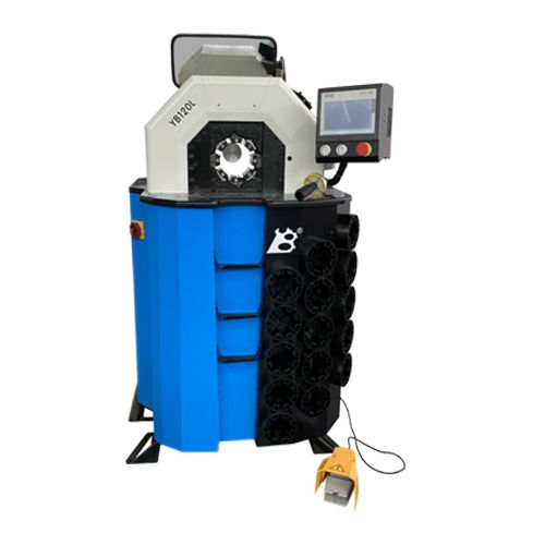 Машина для обжима шлангов YB120Lавтоматическая с ножным управлениемкомпактная