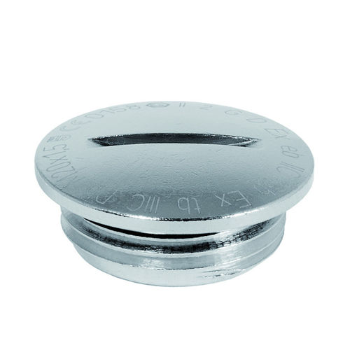 Заглушка круглая серии V102-1xxx-zz-EX с резьбой из никелированной латуни для взрывоопасных зон