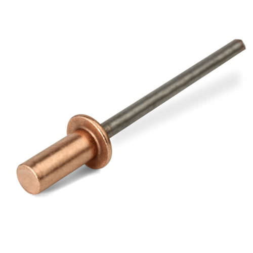 Заклепка потайная, серия 544, кнопка, круглая головка, цилиндрическая головка.