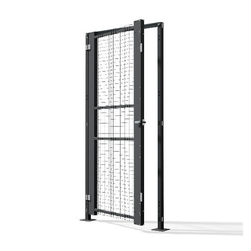 Распашная дверь, металлическая сетка, доступ