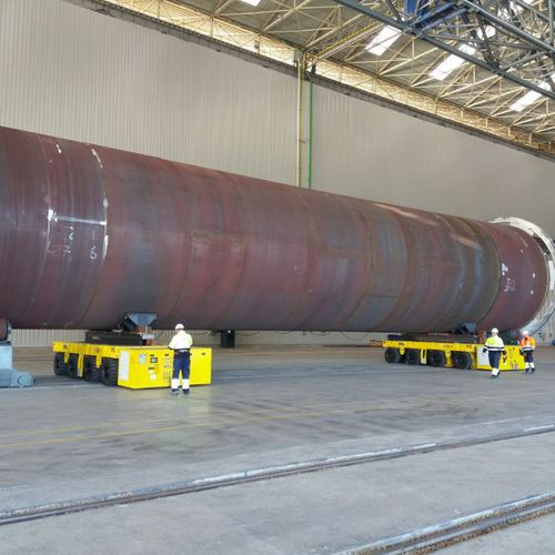 Electric self-propelled trailer 4-axlefor heavy loadsmodular