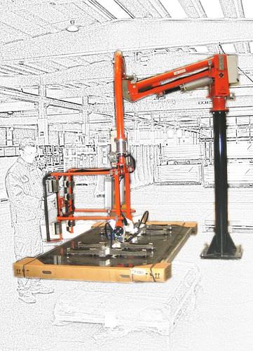 Pneumatic manipulator ATISmirus 100with suction cuphandlingfor solar panels