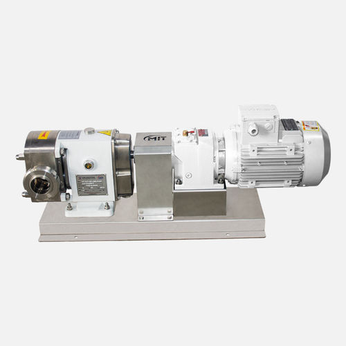 Rotary lobe pump for food productswith electric motorself-priming