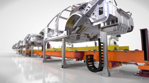 Конвейерно-подъемная система для кузова автомобиля