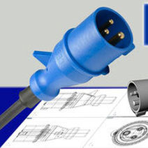 Электрическая вилка IP44 M220.6, брызгозащищенная, 3-полюсная, CEE