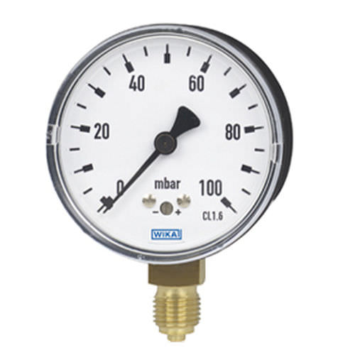 Аналоговый манометр 631.10 с резьбой, нержавеющая сталь, капсула