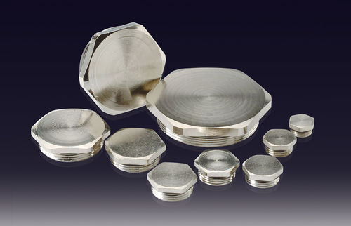 Пробка шестигранная серии ДПМ-П с резьбой, никелированной латунью, защитой