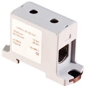 Клеммная колодка для монтажа на DIN-рейку серии 606120винтовые соединениясерый проходной