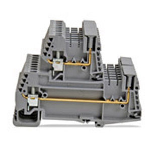 Клеммная колодка для монтажа на DIN-рейку серии 43561 вставное винтовое соединениесерый