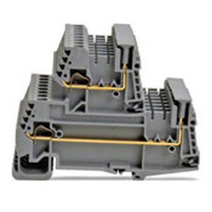 Клеммная колодка для монтажа на DIN-рейку серии 42561вставная безвинтоваясерая