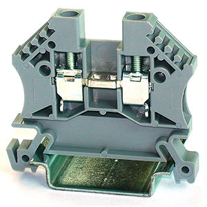 Клеммная колодка для монтажа на DIN-рейку серии 43409винтовые соединения проходныесерый