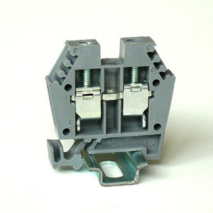 Клеммная колодка для монтажа на DIN-рейку серии 43427винтовые соединения проходныесерый