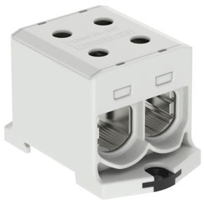 Клеммная колодка для монтажа на DIN-рейку серии 607120винтовые соединения проходныесерый