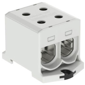 Клеммная колодка для монтажа на DIN-рейку серии 607095винтовые соединения проходныесерый