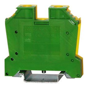 Клеммная колодка для монтажа на DIN-рейку 43451винтовые соединенияпластикзаземление