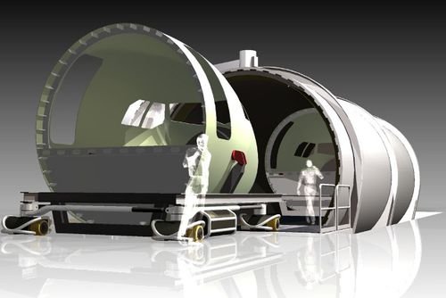 Электрический самоходный прицеп двухосный подъемныйдля автоклавов