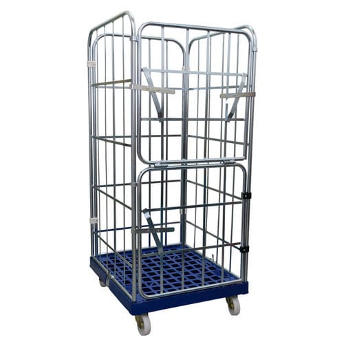 Универсальный рулонный контейнер MRP0708-4S-BLПроволочная сетка4 панелис пластиковым основанием