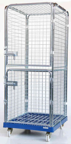 Multipurpose roll container SRCP 0708-2Twire mesh4-panellockable