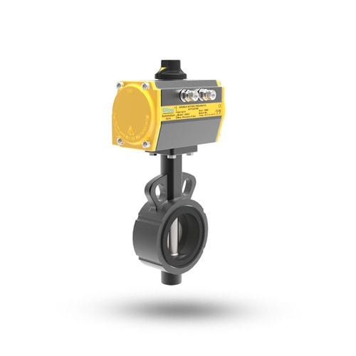 Поворотный затвор серии RIN рычаг с маховиком с электроприводом