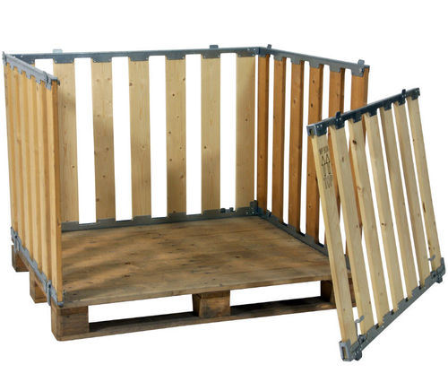 Стальной поддонный ящик с деревянным верхом