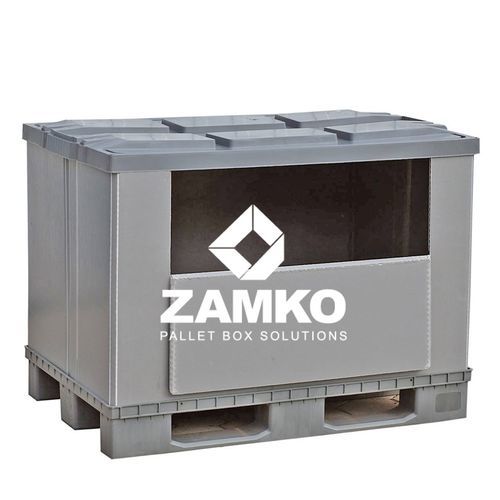 Пластиковый поддонный ящик PAN.e95.Fдля логистикиштабелируемыйс крышкой