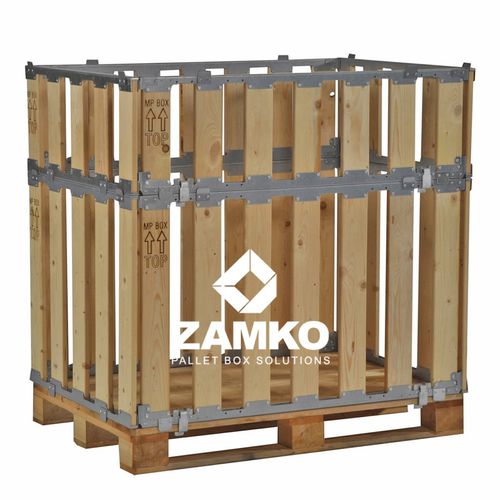 Деревянный поддонный ящик MPB.e105для храненияштабелируемыйскладной
