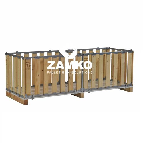 Деревянный поддонный ящик MPB.f70из оцинкованной сталискладной