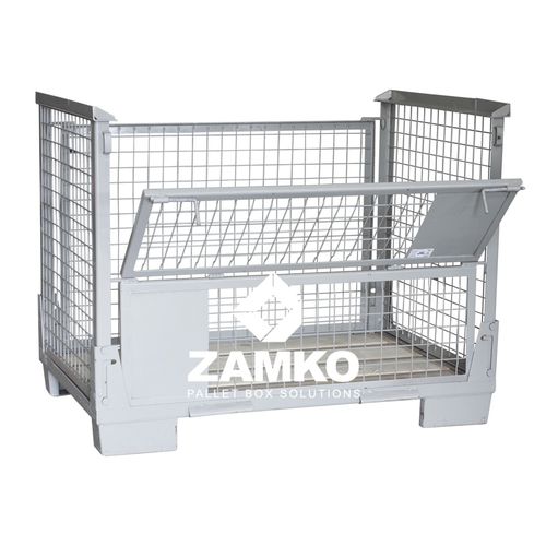 Steel pallet box SGN.b80.Ffoldingreusablewith folding sides