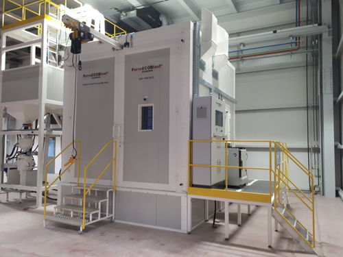 Дробеструйная машина с вращающимся столом ROBOPEENдля трубдля авиационного применениядля цилиндров