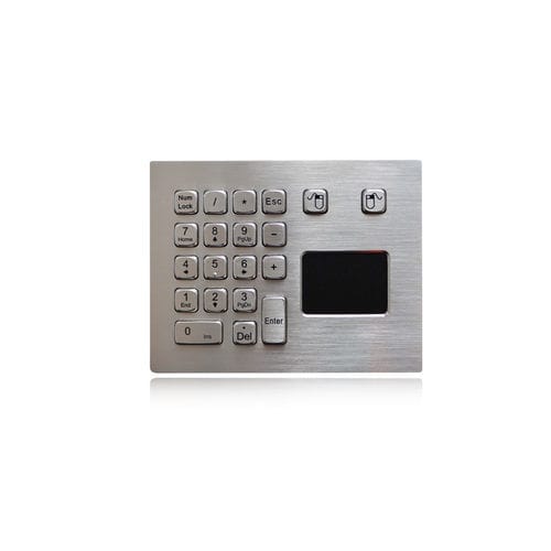 Клавиатура с 2 клавишами мыши K-TEK-A160TP-KP18-крепление на клавиатуре матовая нержавеющая сталь