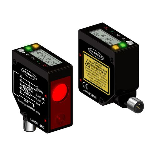 Лазерный триангуляционный датчик расстояния LE SERIESаналоговыйцифровойIP67