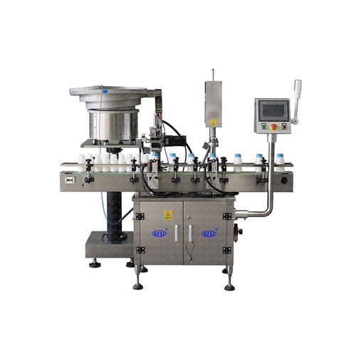 Линейная укупорочная машина ZCXG50 с управлением от ПЛКдля косметической продукциидля бутылок